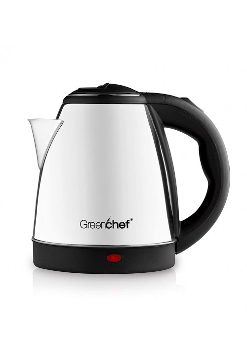 GREENCHEF Automatic SS Electric Kettle (Silver, Black, 1.5L)